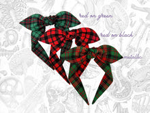 Load image into Gallery viewer, Christmas top knot headband, holiday plaid bowband, tartan plaid knotted headband, for women & girls