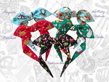 Load image into Gallery viewer, Christmas top knot headband, bowband, Holiday knotted headband, a hair accessories, gifts for her
