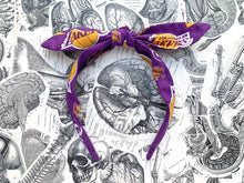 Load image into Gallery viewer, LA Lakers headband 2 FABRIC OPTIONS! - Lakers Top Knot headband - Los Angeles bowband | gifts for her
