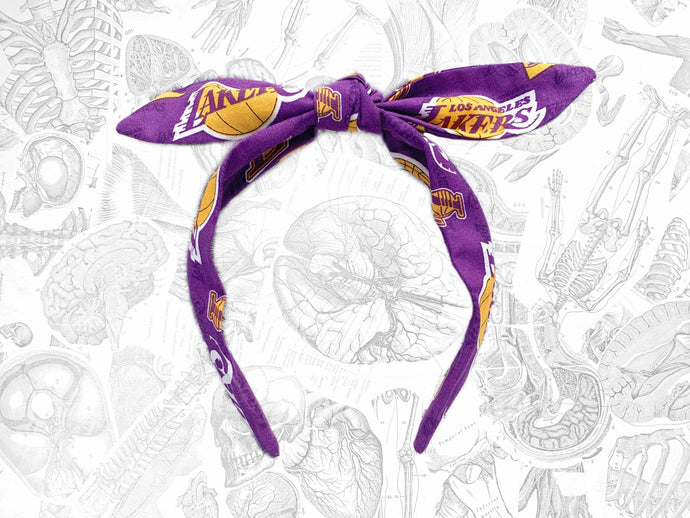LA Lakers headband 2 FABRIC OPTIONS! - Lakers Top Knot headband - Los Angeles bowband | gifts for her