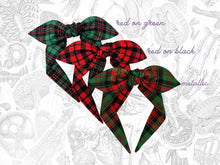 Load image into Gallery viewer, Christmas top knot headband, holiday plaid bowband, tartan plaid knotted headband, for women &amp; girls
