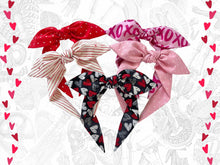 Load image into Gallery viewer, Valentine’s Day Top Knot Headband, Pink Knotted Headband for Women or girls, Gifts for her, Red bowband
